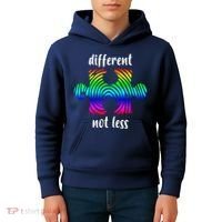 Different Not Less Neurodiversity Puzzle Kids Hoodie thumb 4