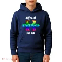 Different Not Less Neurodiversity Puzzle Kids Hoodie thumb 4