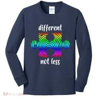 Different Not Less Neurodiversity Puzzle Kids Long Sleeve Shirt thumb 0