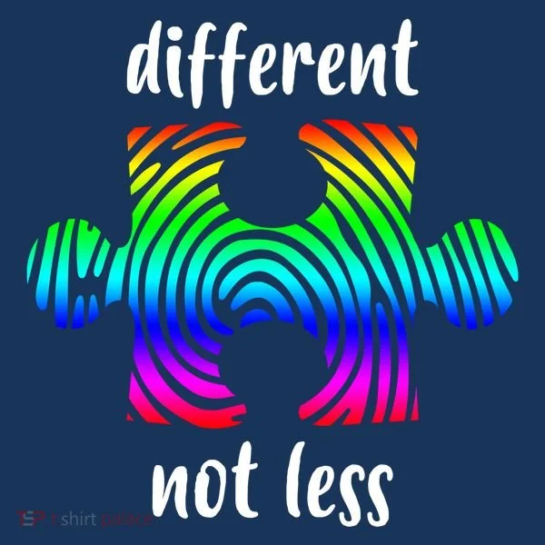 Different Not Less Neurodiversity Puzzle Kids Long Sleeve Shirt