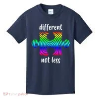 Different Not Less Neurodiversity Puzzle Kids T-Shirt thumb 0