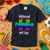 Different Not Less Neurodiversity Puzzle Kids T-Shirt thumb 3
