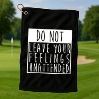 Do Not Leave Your Feelings Unattended Golf Towel thumb 1