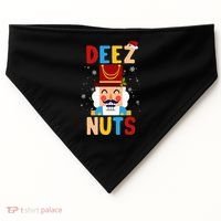 Deez Nuts Nutcracker Santa Xmas Funny Christmas Pjs USA-Made Doggie Bandana thumb 0