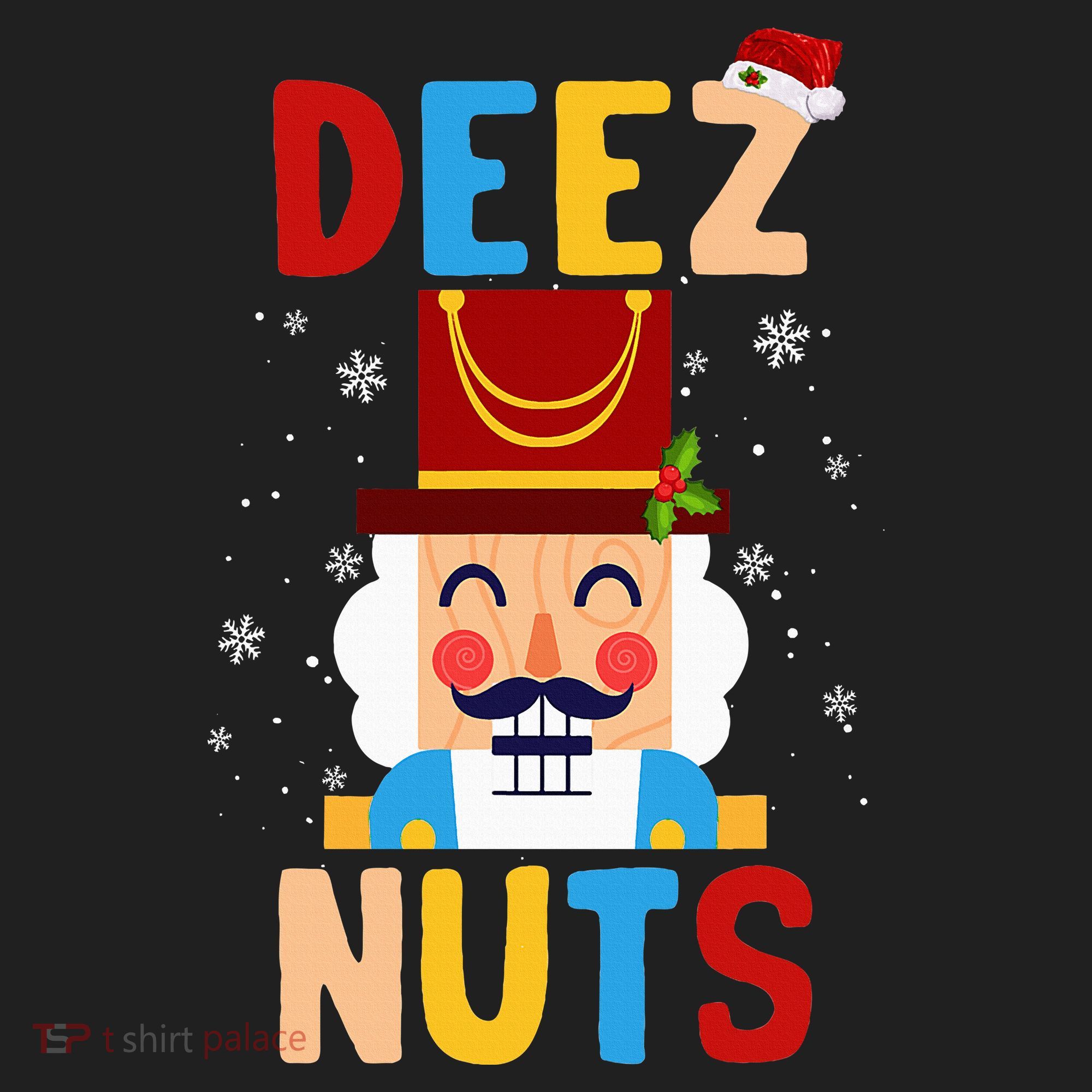 Deez Nuts Nutcracker Santa Xmas Funny Christmas Pjs Golf Towel