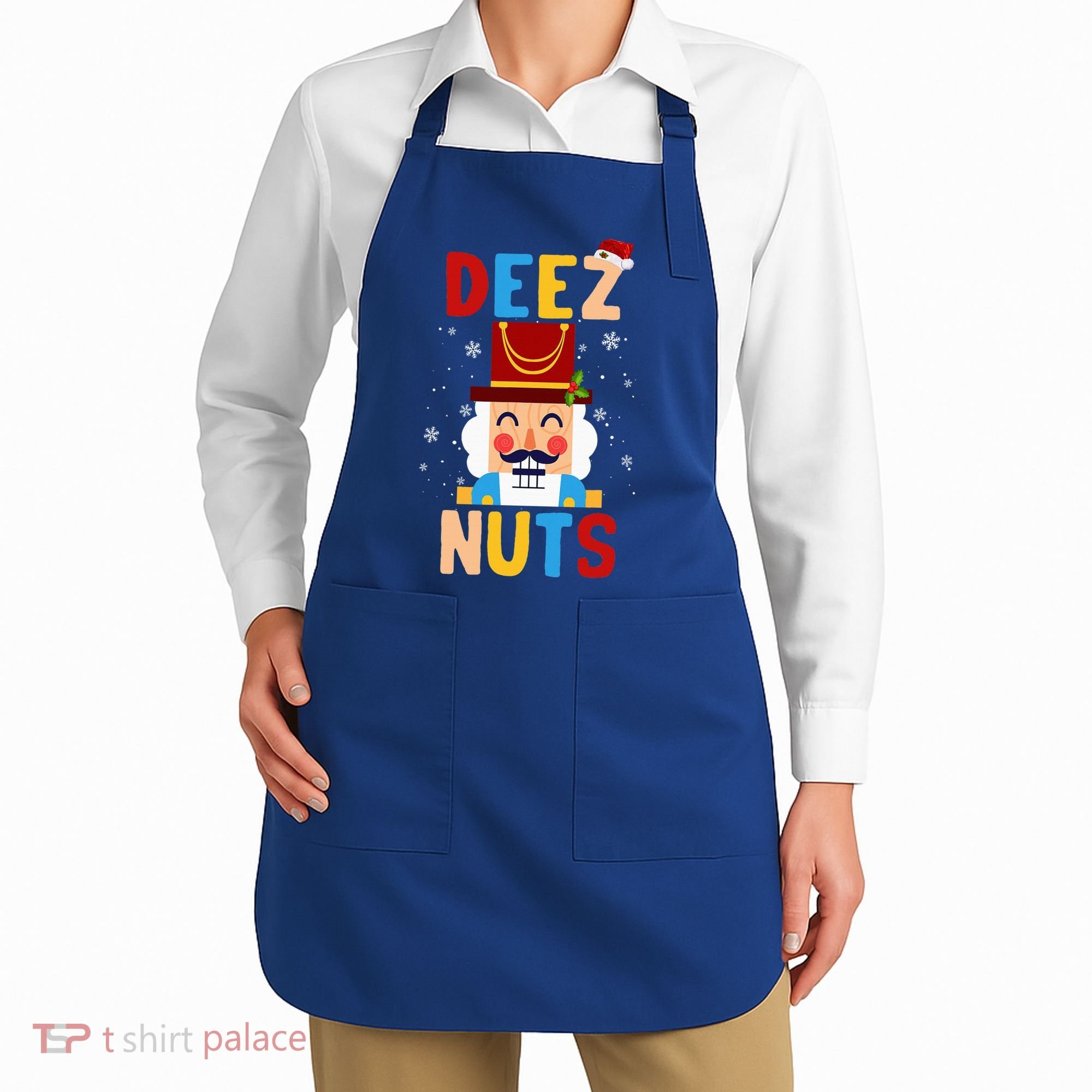 Deez Nuts Nutcracker Santa Xmas Funny Christmas Pjs Apron