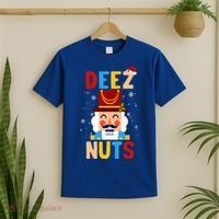 Deez Nuts Nutcracker Santa Xmas Funny Christmas Pjs T-Shirt thumb 2