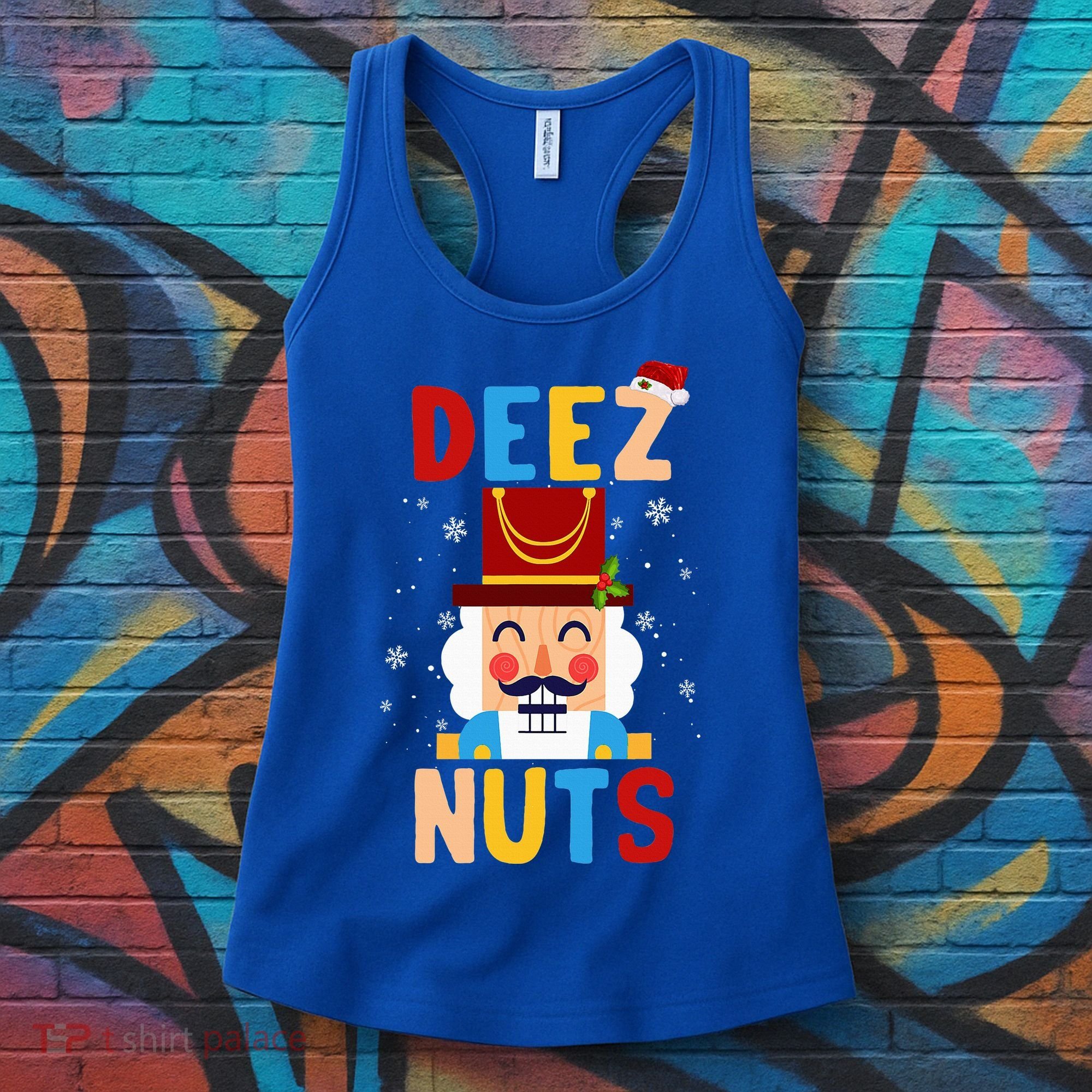 Deez Nuts Nutcracker Santa Xmas Funny Christmas Pjs Women's Tank Top