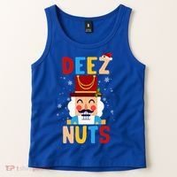 Deez Nuts Nutcracker Santa Xmas Funny Christmas Pjs Tank Top thumb 2