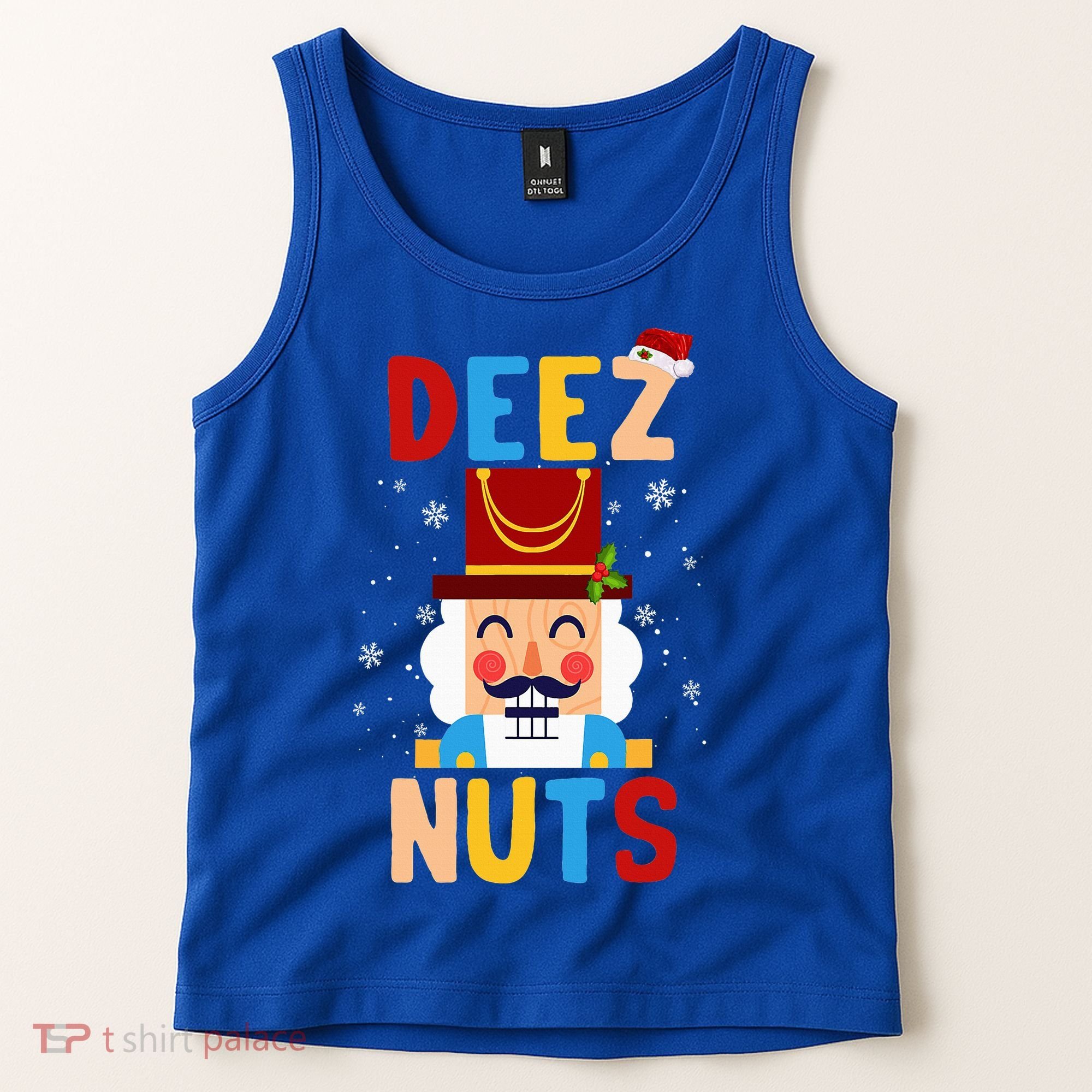 Deez Nuts Nutcracker Santa Xmas Funny Christmas Pjs Tank Top