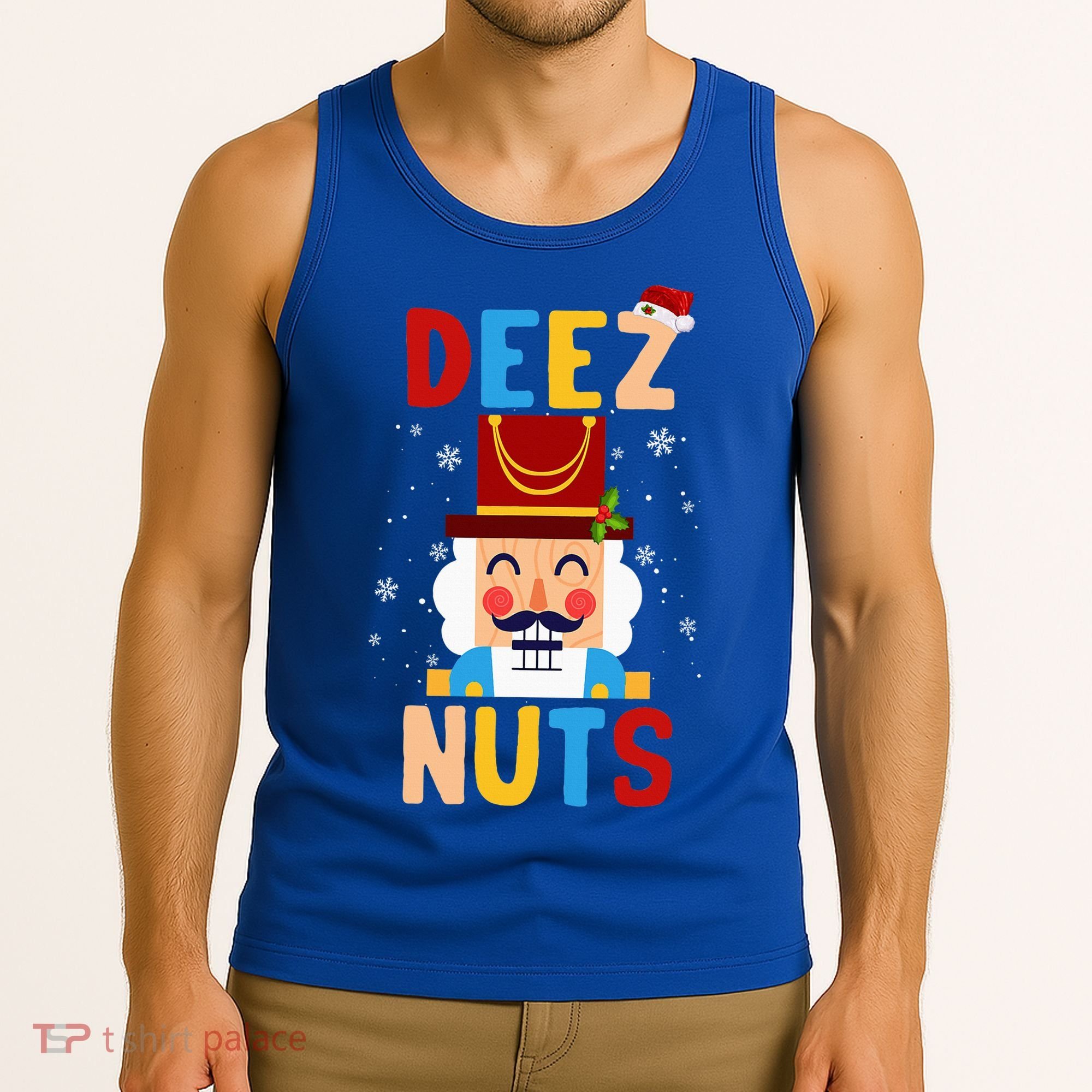 Deez Nuts Nutcracker Santa Xmas Funny Christmas Pjs Tank Top