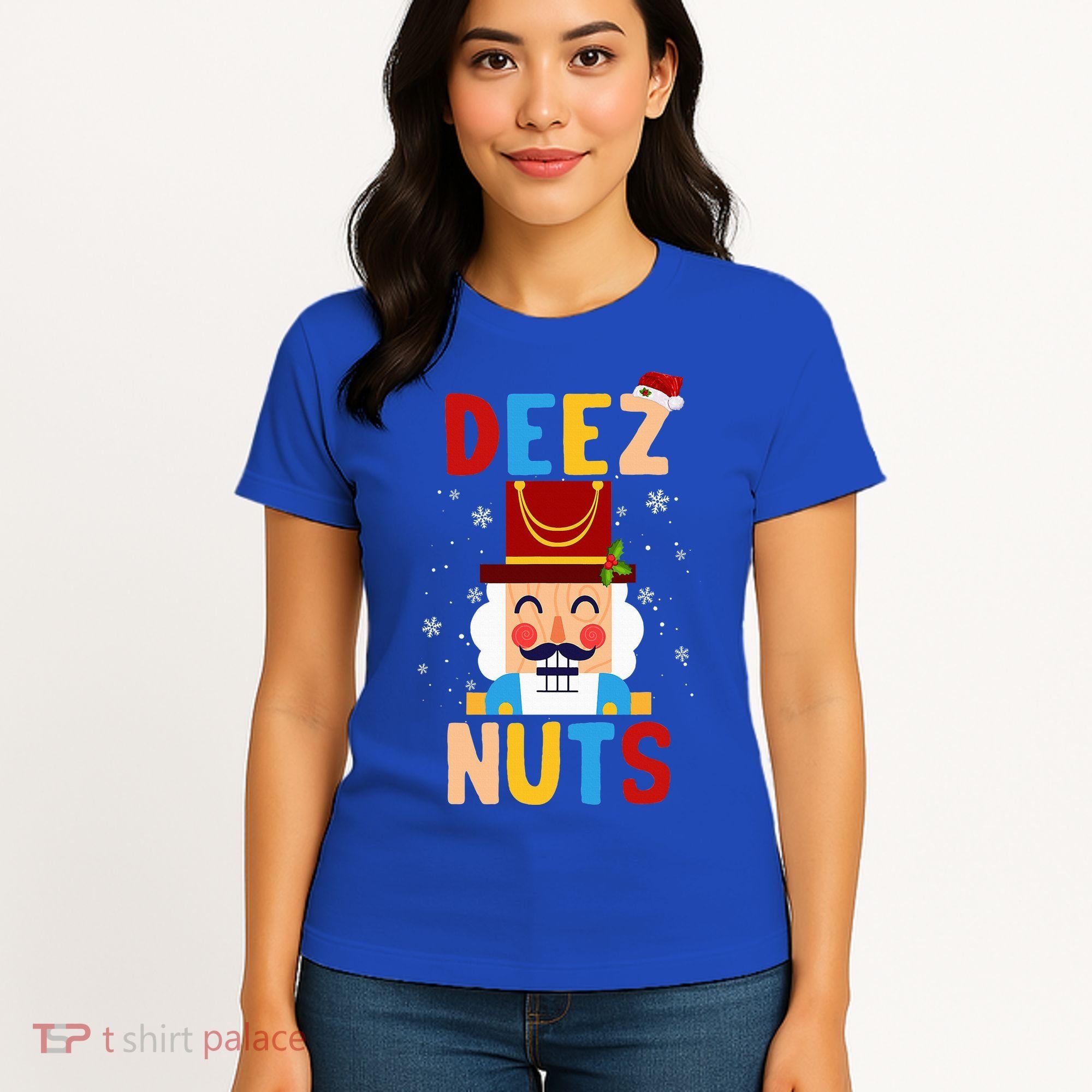 Deez Nuts Nutcracker Santa Xmas Funny Christmas Pjs Women's T-Shirt