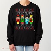 Deez Nuts Nutcracker Ugly Christmas Sweater Funny Xmas Women's Sweatshirt thumb 0