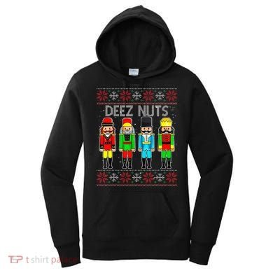 Deez Nuts Nutcracker Ugly Christmas Sweater Funny Xmas Women's Hoodie