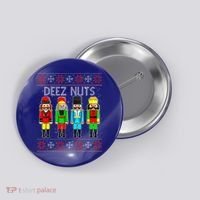 Deez Nuts Nutcracker Ugly Christmas Sweater Funny Xmas Button thumb 0