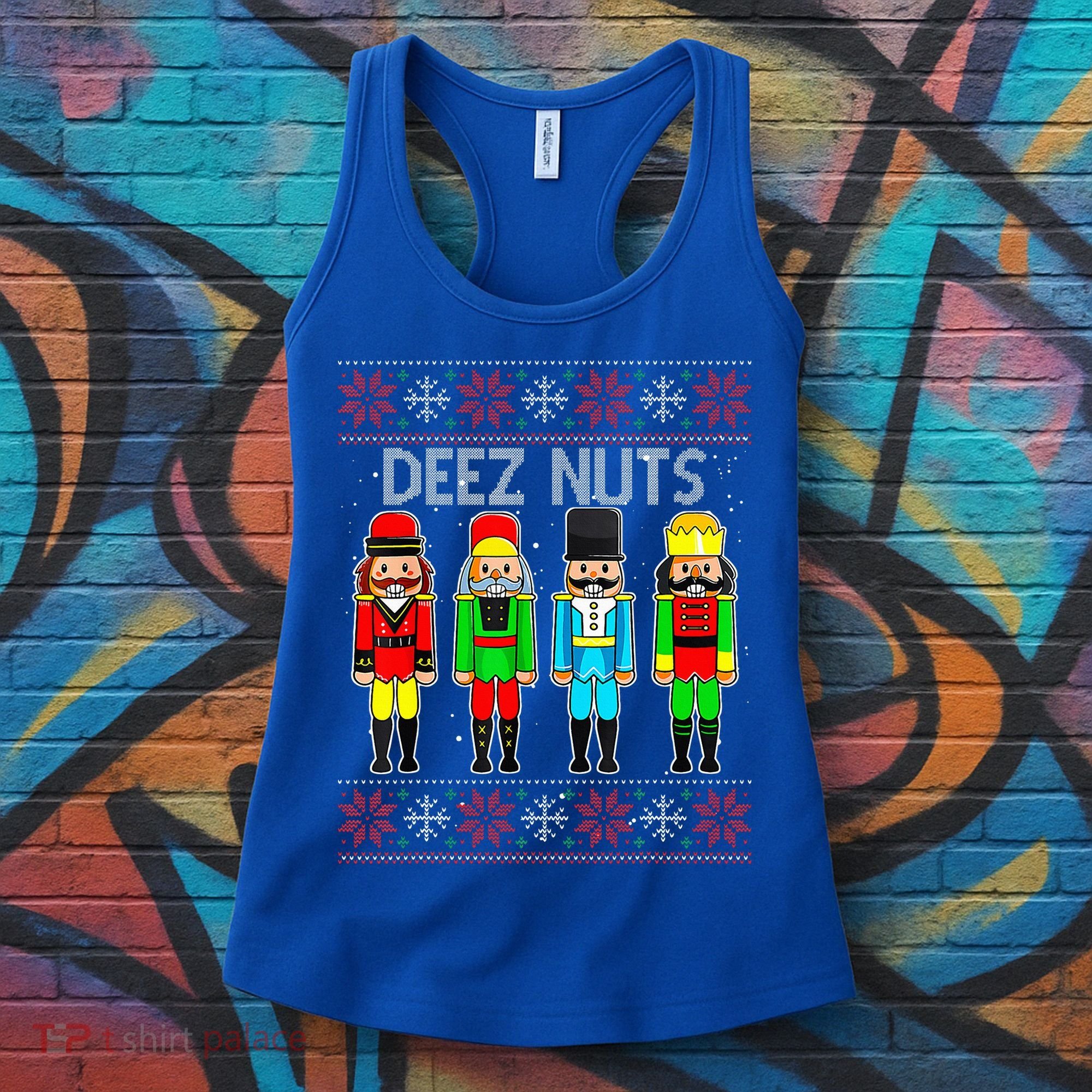 Deez Nuts Nutcracker Ugly Christmas Sweater Funny Xmas Women's Tank Top