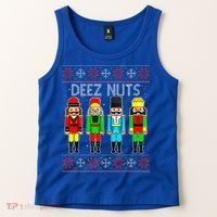 Deez Nuts Nutcracker Ugly Christmas Sweater Funny Xmas Tank Top thumb 2