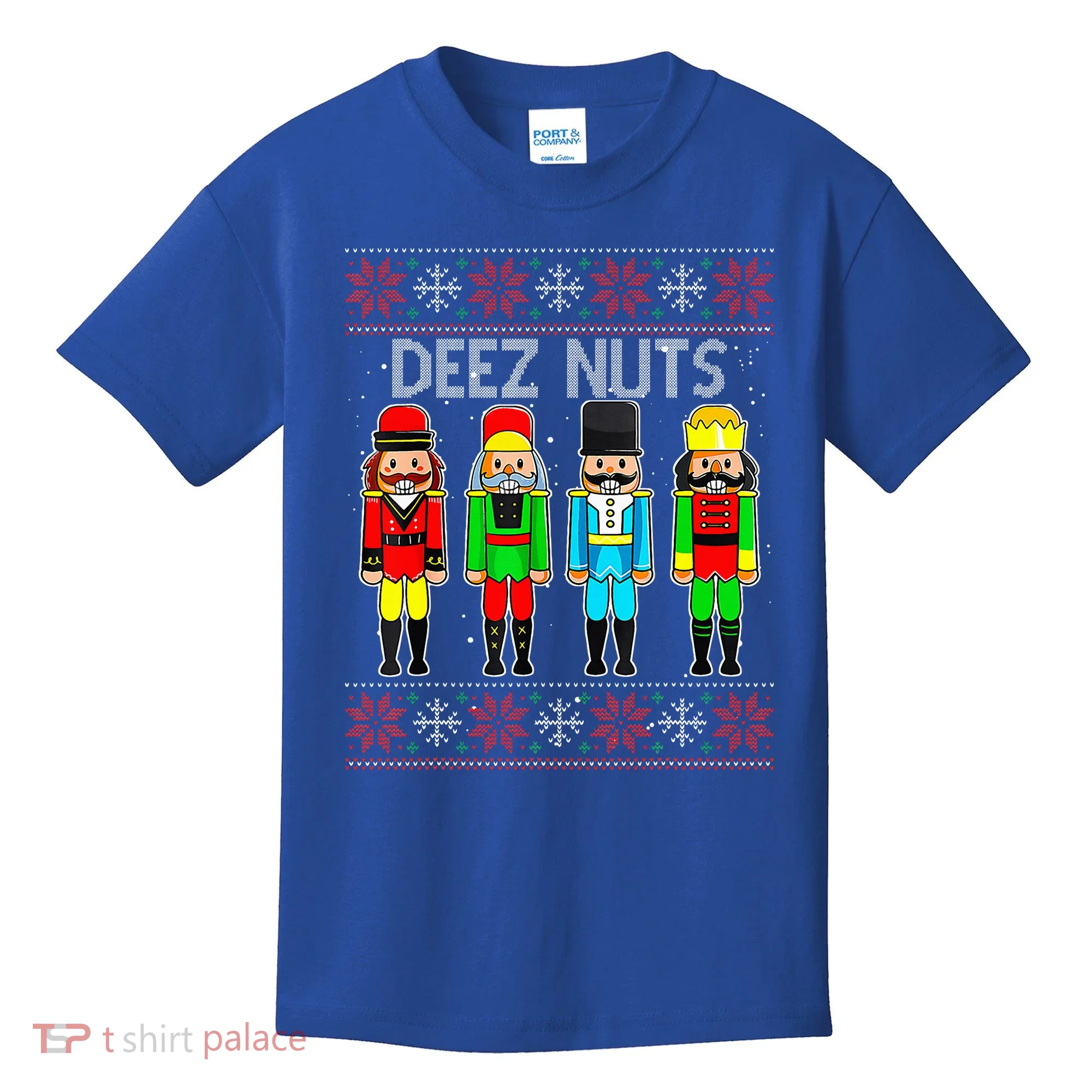 Deez Nuts Nutcracker Ugly Christmas Sweater Funny Xmas Kids T-Shirt