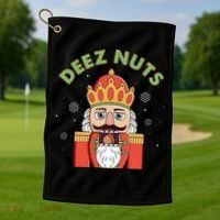 Deez Nuts Nutcracker Nut Christmas Pjs Golf Towel thumb 1