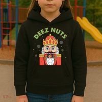 Deez Nuts Nutcracker Nut Christmas Pjs Kids Hoodie thumb 3