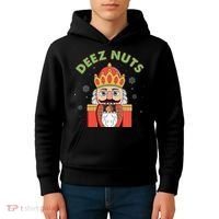 Deez Nuts Nutcracker Nut Christmas Pjs Kids Hoodie thumb 4