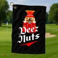 Deez Nuts Nutcracker Shirt Funny Ugly Christmas Xmas Golf Towel thumb 1