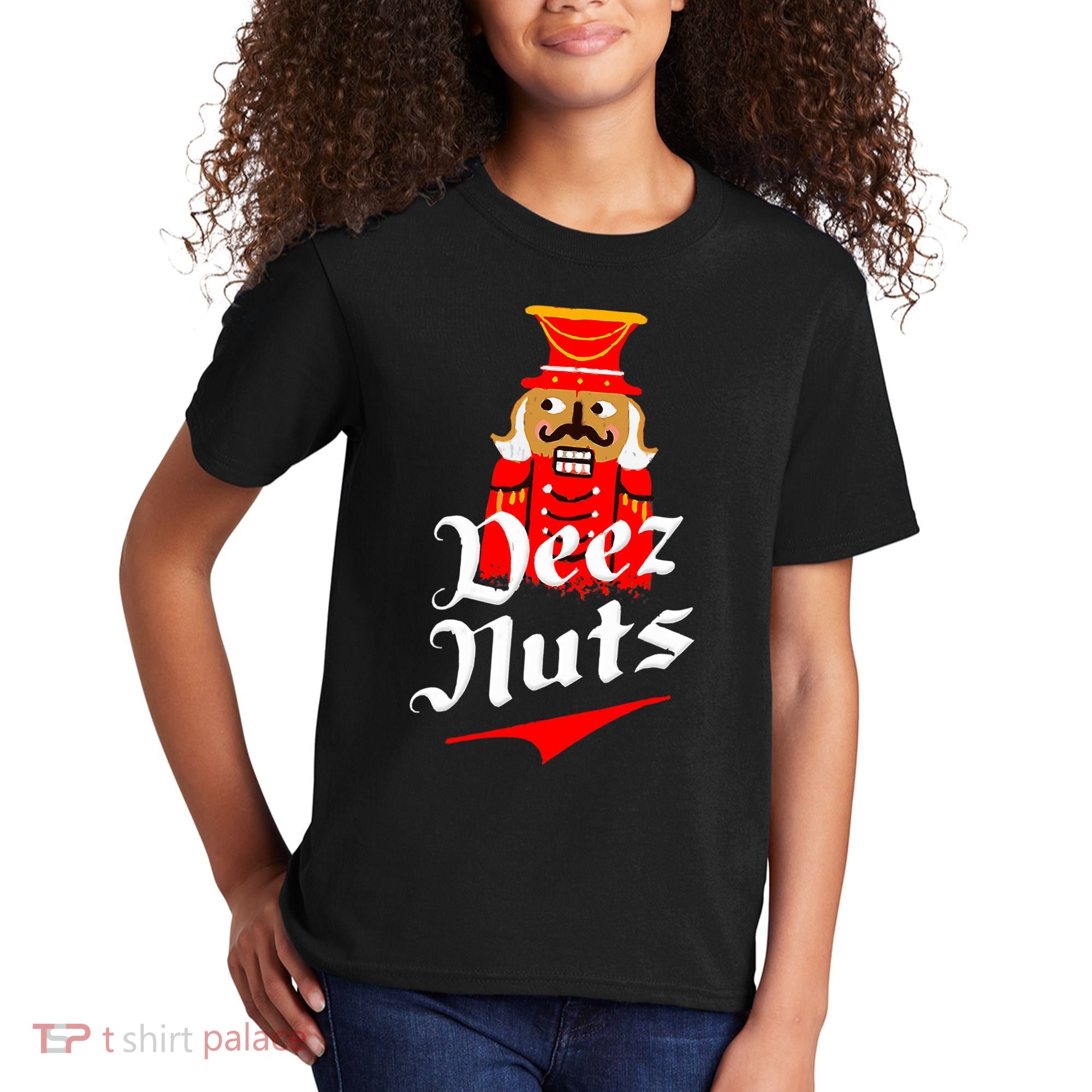Deez Nuts Nutcracker Shirt Funny Ugly Christmas Xmas Kids T-Shirt