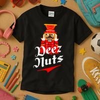 Deez Nuts Nutcracker Shirt Funny Ugly Christmas Xmas Kids T-Shirt thumb 3