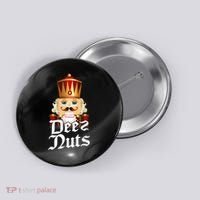Deez Nuts Nutcracker Nut Funny Xmas Christmas Pajama Family Button thumb 0
