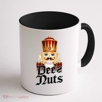 Deez Nuts Nutcracker Nut Funny Xmas Christmas Pajama Family Coffee Mug thumb 1