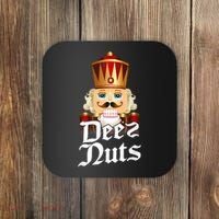 Deez Nuts Nutcracker Nut Funny Xmas Christmas Pajama Family Coaster thumb 0