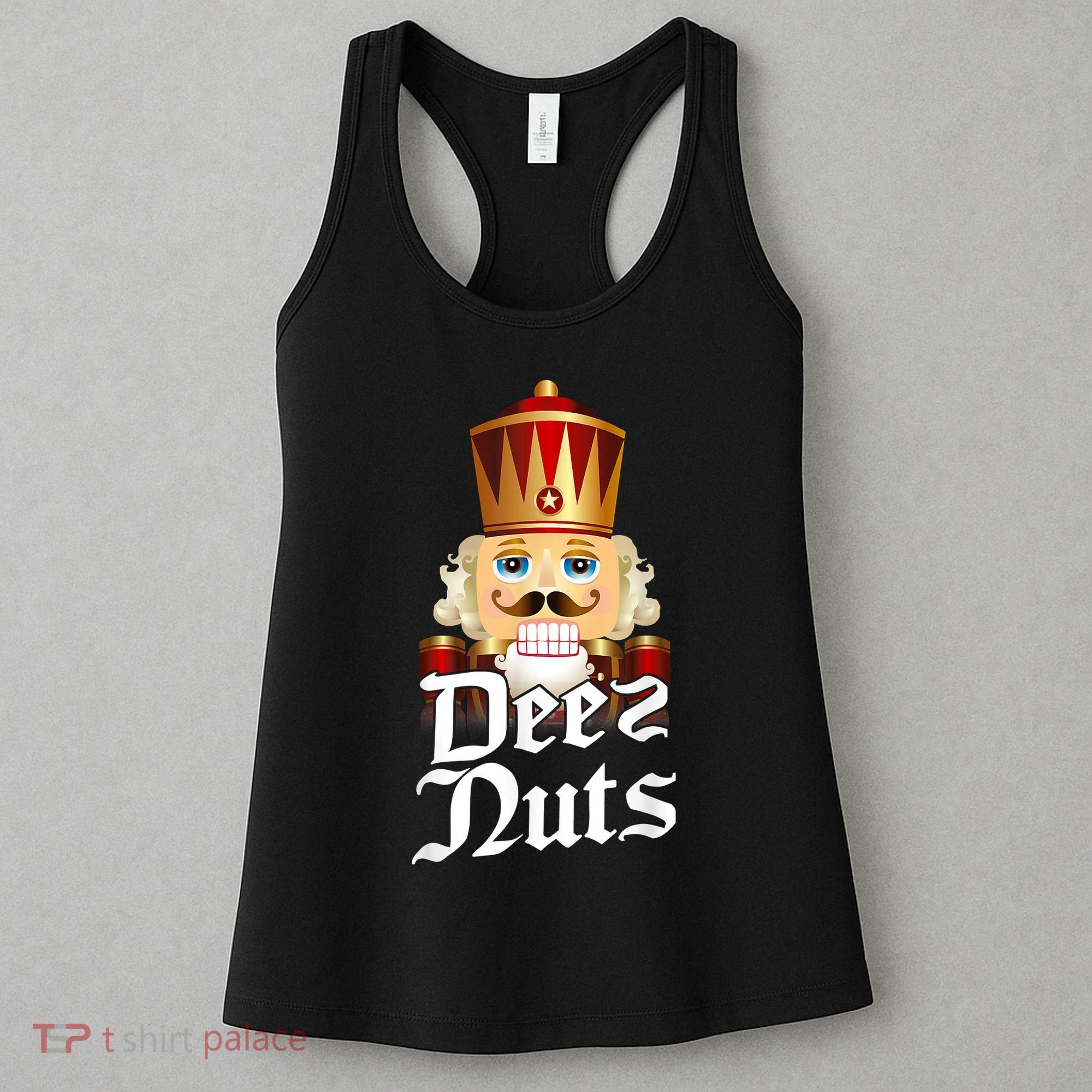 Deez Nuts Nutcracker Nut Funny Xmas Christmas Pajama Family Women's Tank Top