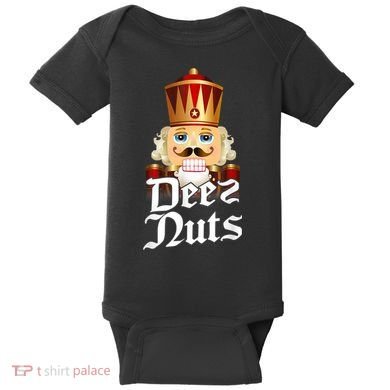 Deez Nuts Nutcracker Nut Funny Xmas Christmas Pajama Family Baby Bodysuit