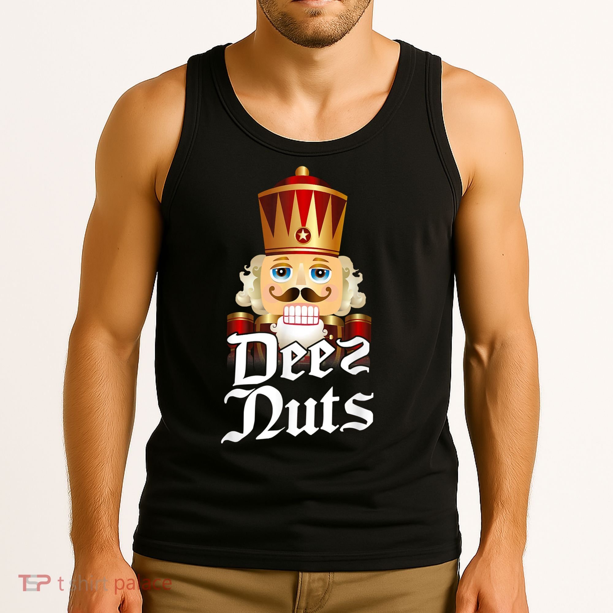 Deez Nuts Nutcracker Nut Funny Xmas Christmas Pajama Family Tank Top