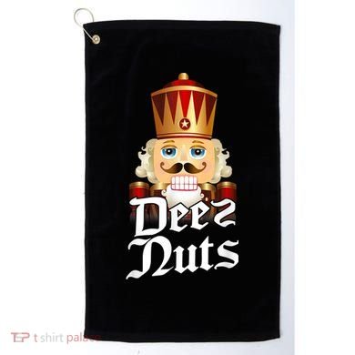 Deez Nuts Nutcracker Nut Funny Xmas Christmas Pajama Family Golf Towel