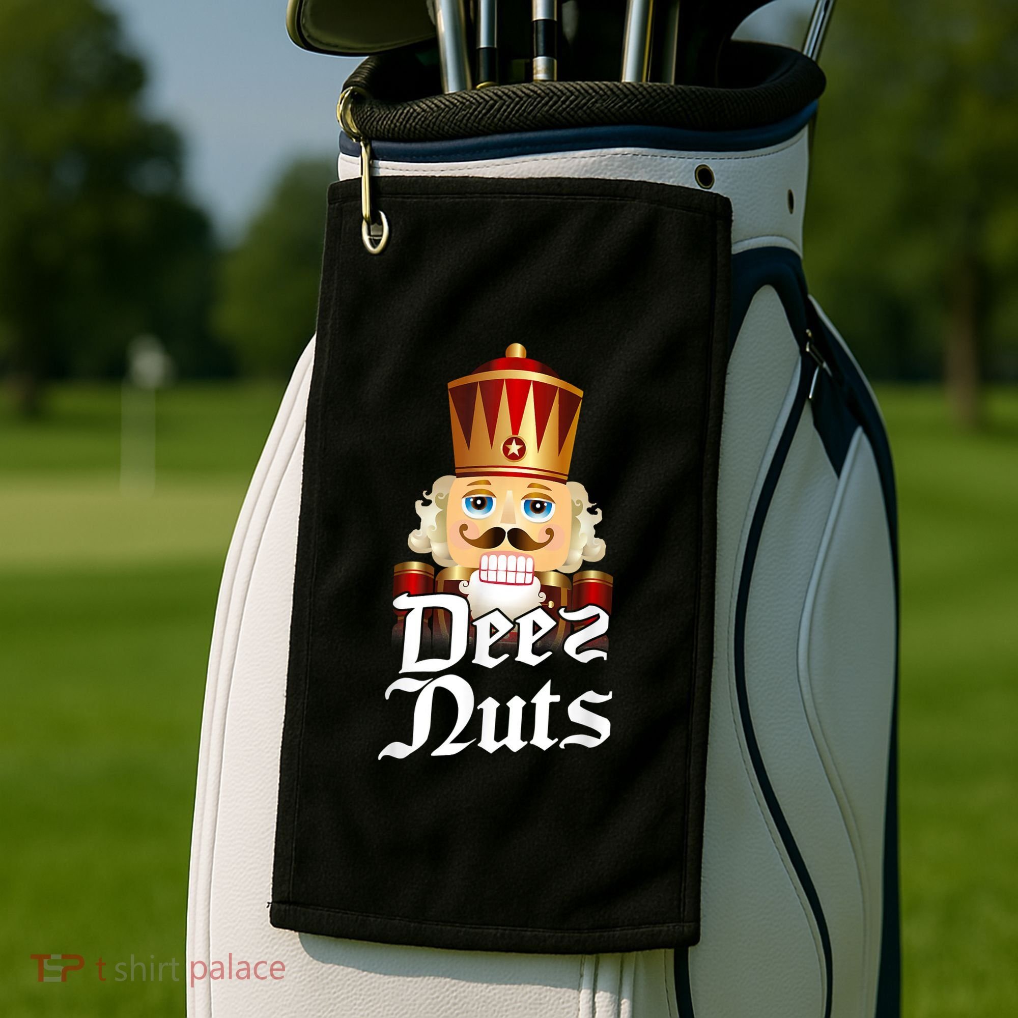 Deez Nuts Nutcracker Nut Funny Xmas Christmas Pajama Family Golf Towel