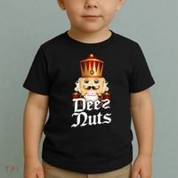 Deez Nuts Nutcracker Nut Funny Xmas Christmas Pajama Family Toddler T-Shirt thumb 2