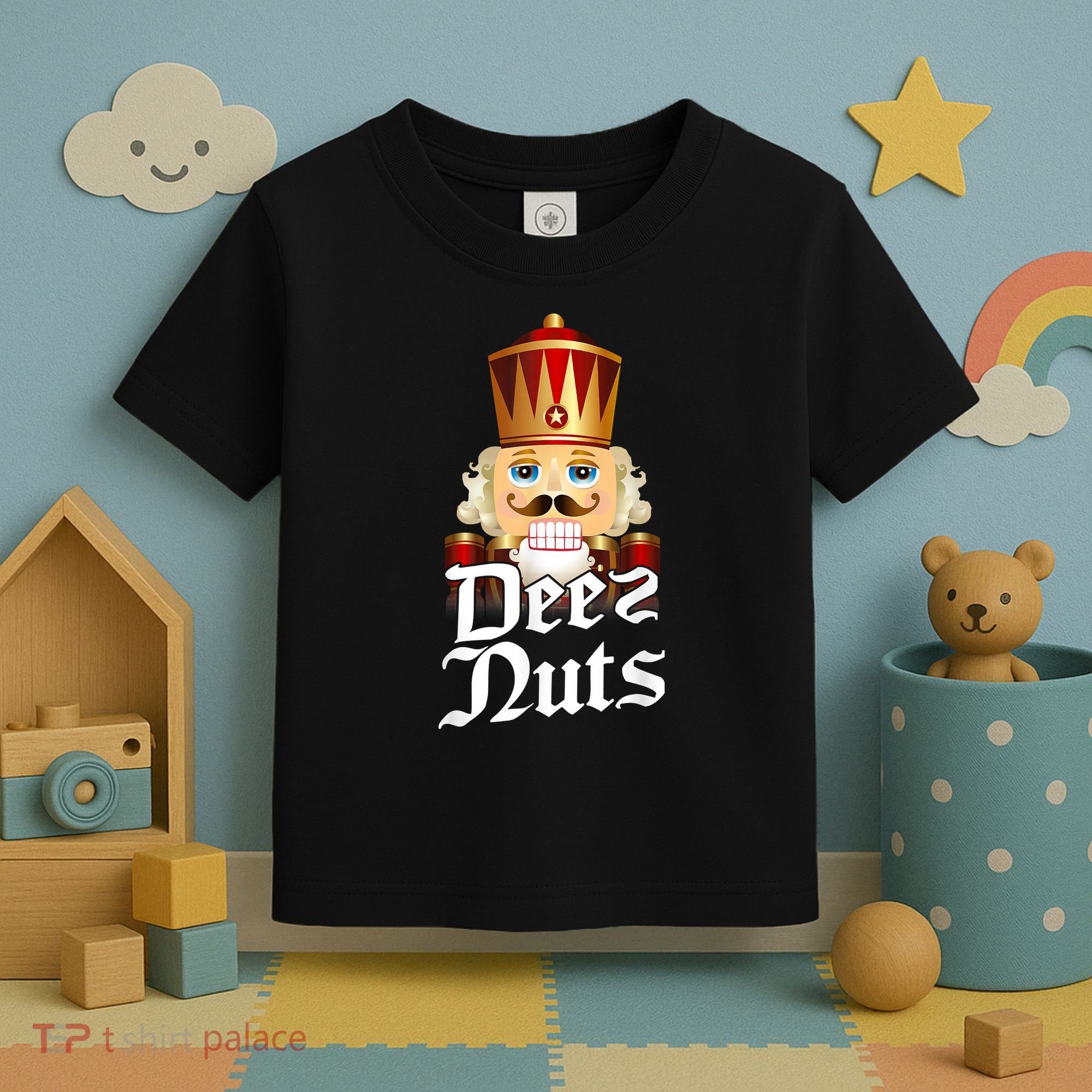Deez Nuts Nutcracker Nut Funny Xmas Christmas Pajama Family Toddler T-Shirt