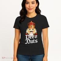 Deez Nuts Nutcracker Nut Funny Xmas Christmas Pajama Family Women's T-Shirt thumb 4