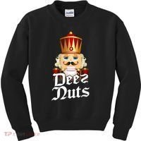 Deez Nuts Nutcracker Nut Funny Xmas Christmas Pajama Family Kids Sweatshirt thumb 0