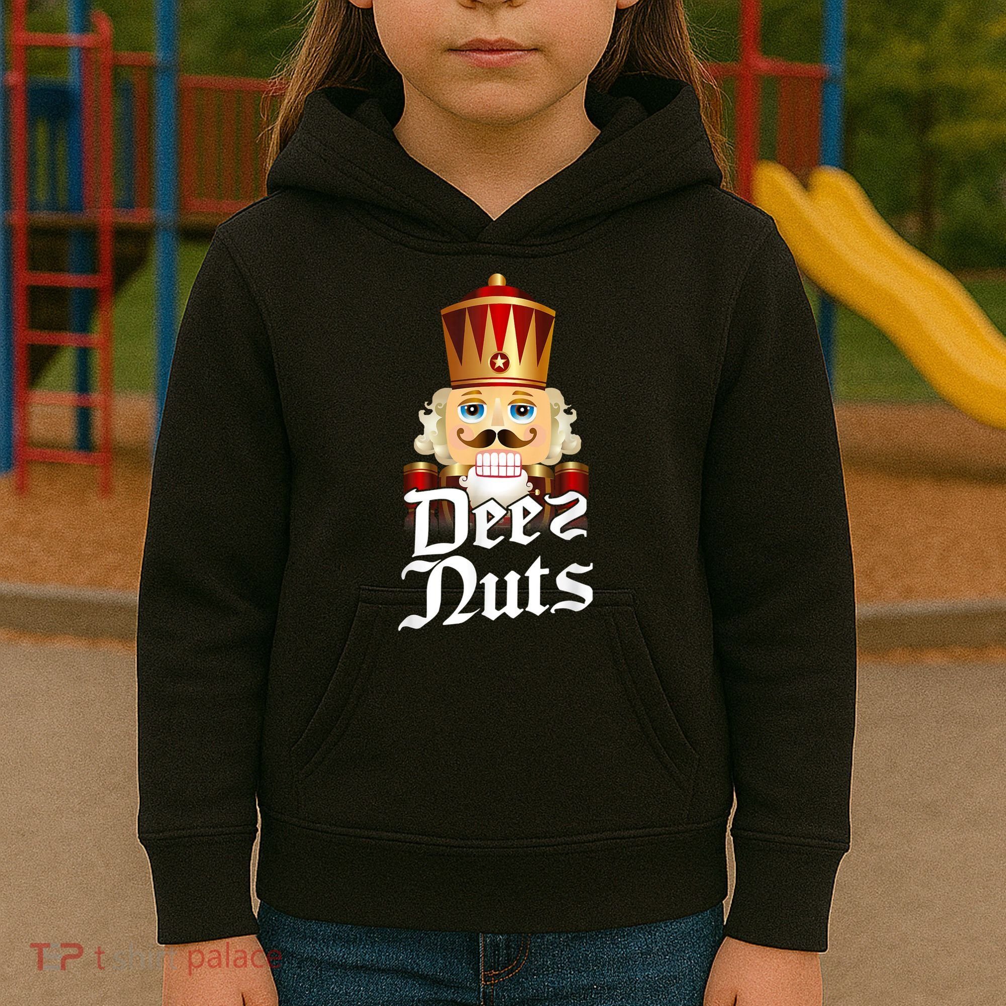 Deez Nuts Nutcracker Nut Funny Xmas Christmas Pajama Family Kids Hoodie
