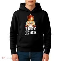 Deez Nuts Nutcracker Nut Funny Xmas Christmas Pajama Family Kids Hoodie thumb 4