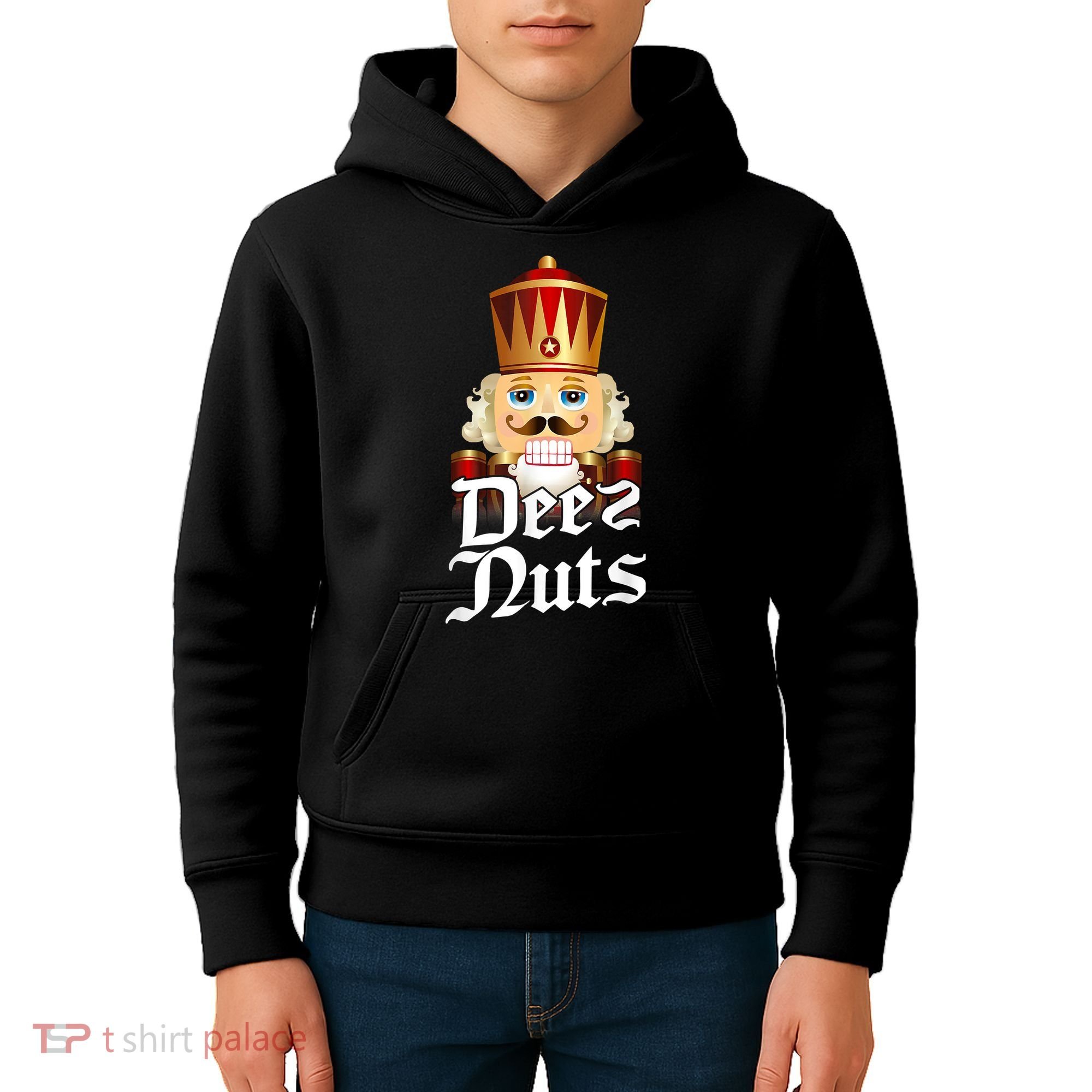 Deez Nuts Nutcracker Nut Funny Xmas Christmas Pajama Family Kids Hoodie