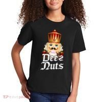 Deez Nuts Nutcracker Nut Funny Xmas Christmas Pajama Family Kids T-Shirt thumb 2