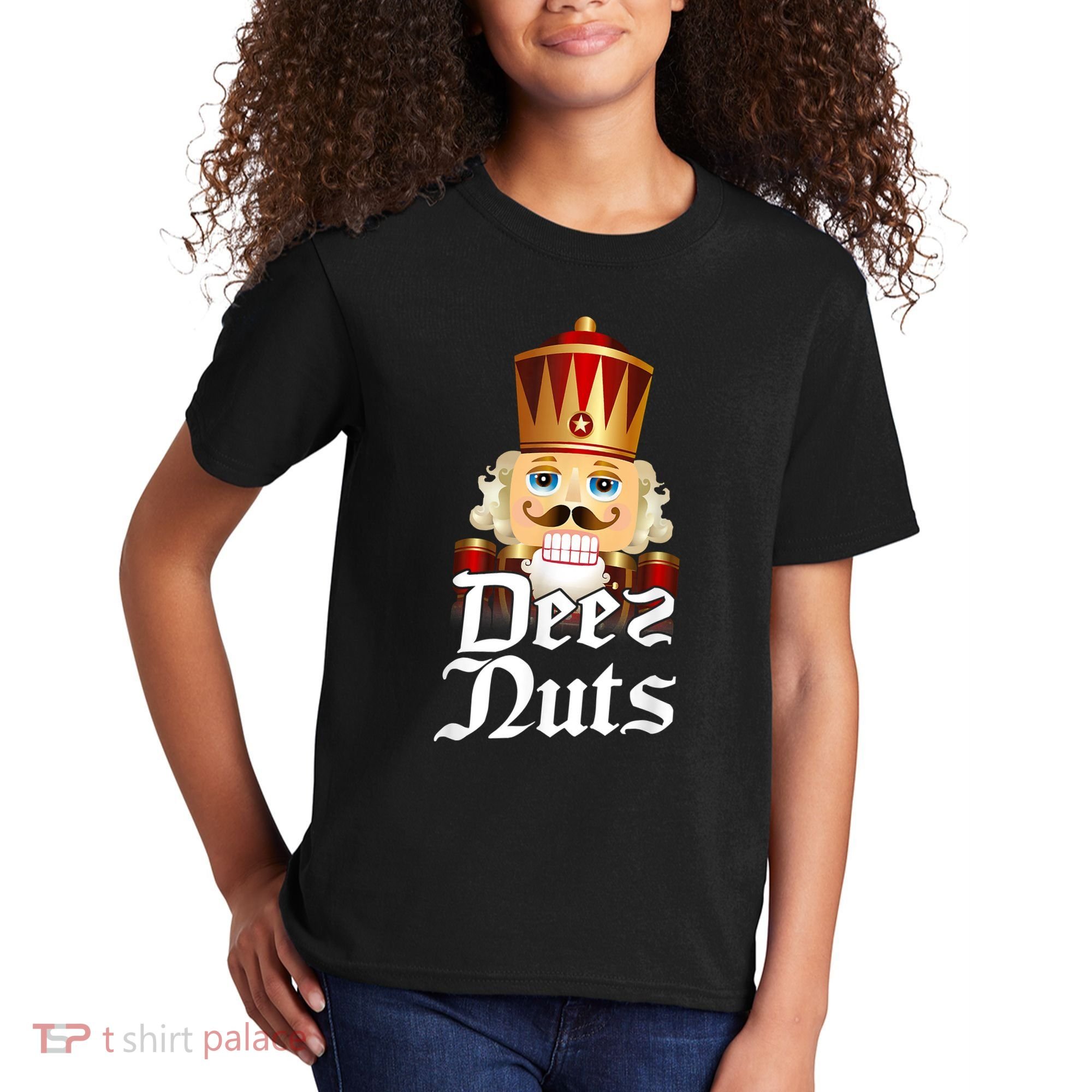Deez Nuts Nutcracker Nut Funny Xmas Christmas Pajama Family Kids T-Shirt
