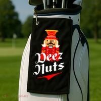 Deez Nuts Nutcracker Shirt Funny Ugly Christmas Sweater Golf Towel thumb 2