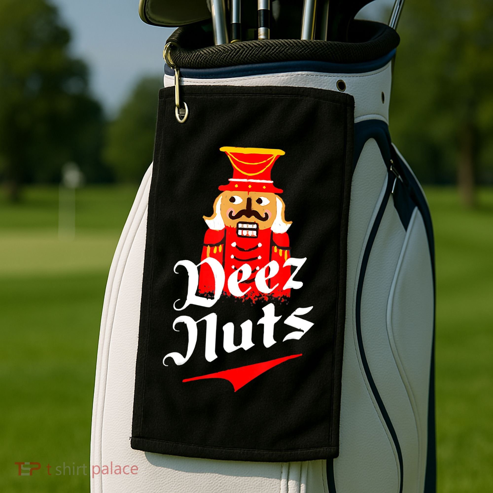 Deez Nuts Nutcracker Shirt Funny Ugly Christmas Sweater Golf Towel