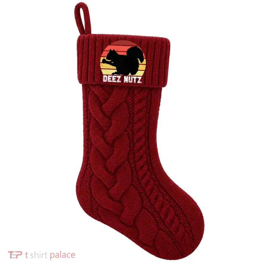Deez Nutz Nutcracker Squirrel Gopher Chipmunk Dees Nuts Knit Stocking