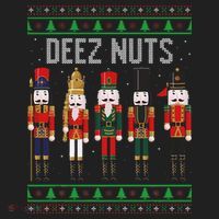 Deez Nuts Nutcracker Funny Ugly Christmas Sweater Meme Gift Women's Sweatshirt thumb 2