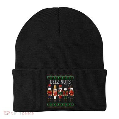 Deez Nuts Nutcracker Funny Ugly Christmas Sweater Meme Gift Beanie